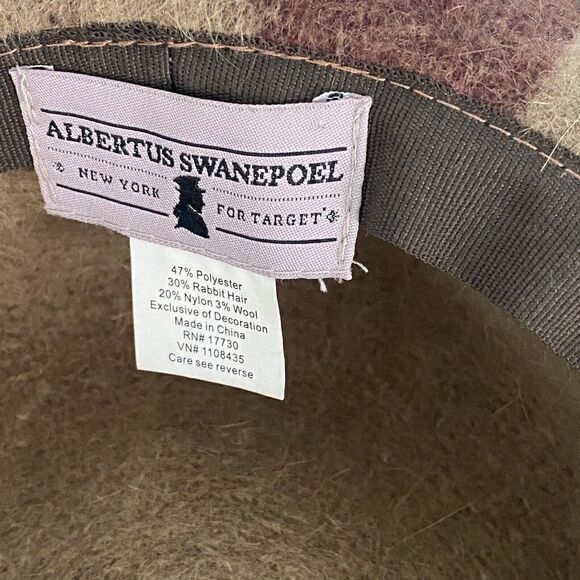 Albertus Swanepoel Brown Camo Pattern Rabbit Hair Blend Fuzzy Floppy Bucket Hat - Picture 7 of 8